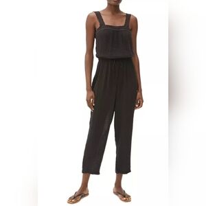 Michael Stars Sz Medium Jodi Jumpsuit 100% Cotton Double Gauze Black NWT